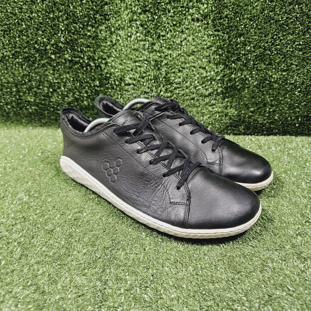 Vivobarefoot Geo Court III Obsidian Leather Minimalist Sneakers Mens 42 US 9